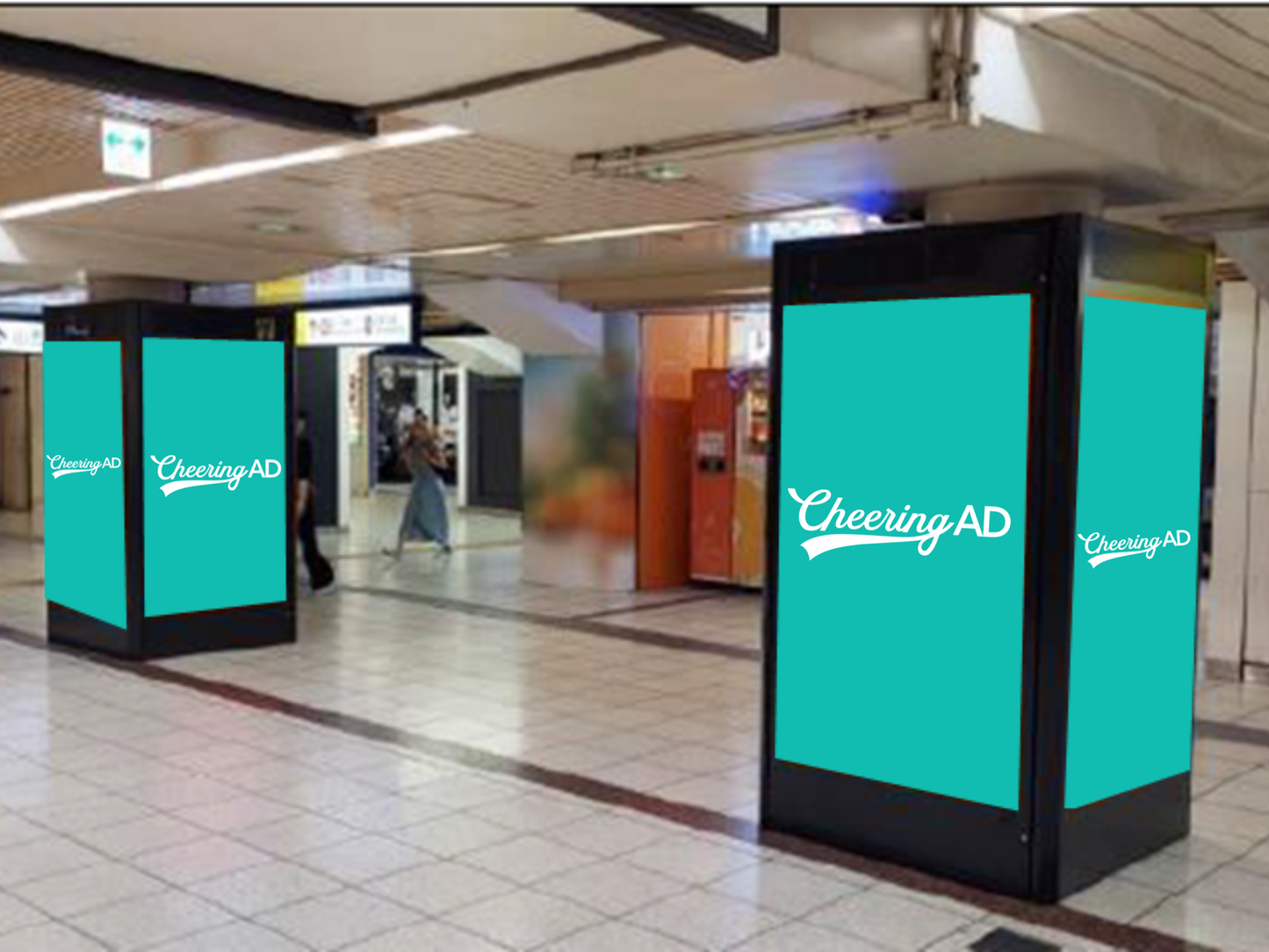 Nagoya车站前的地下购物中心单座数字标牌