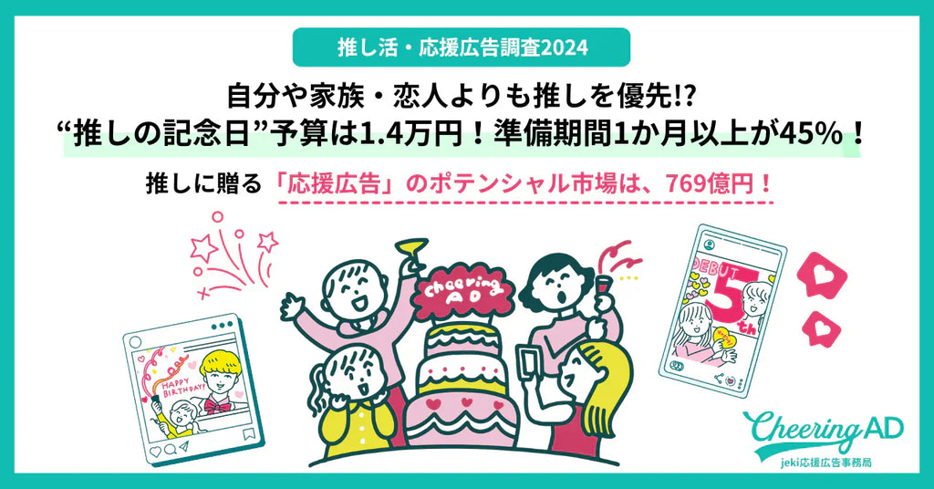 【推し活・応援広告調査2024】自分や家族・恋人よりも推しを優先!?推しに贈る「応援広告」のポテンシャル市場は769億円!