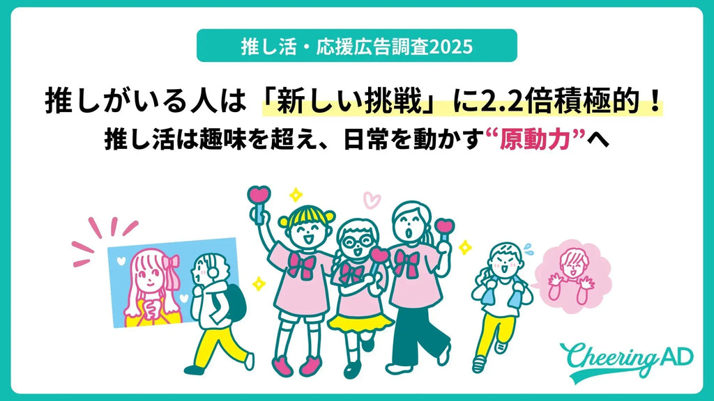 【推し活・応援広告調査2025】推しがいる人は「新しい挑戦」に2.2倍積極的!推し活は趣味を超え、日常を動かす