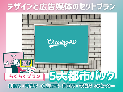 [Easy Plan] B0 스테이션 포스터 포스터 5 대도시 (도쿄 메트로 신주쿠, 나고야 철도 메이 테츠 나고야, 오사카 메트로 우메다, 니시 테츠 후쿠오카 (Tenjin), Jr Hokkaido Sapporo)