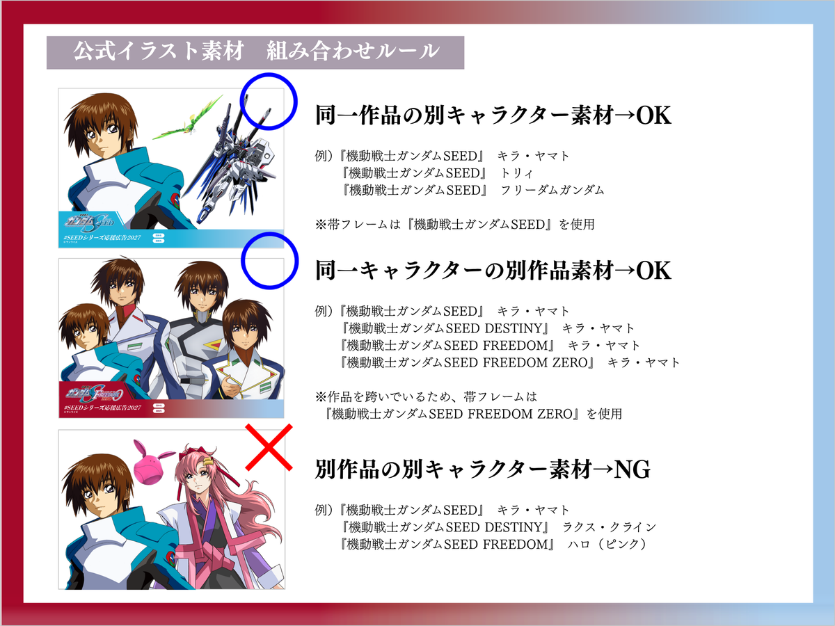 【キャラクターセレクトプラン】 データ差し替え｜『機動戦士ガンダムSEED』『機動戦士ガンダムSEED DESTINY』『機動戦士ガンダムSEED FREEDOM』『機動戦士ガンダムSEED FREEDOM ZERO』
