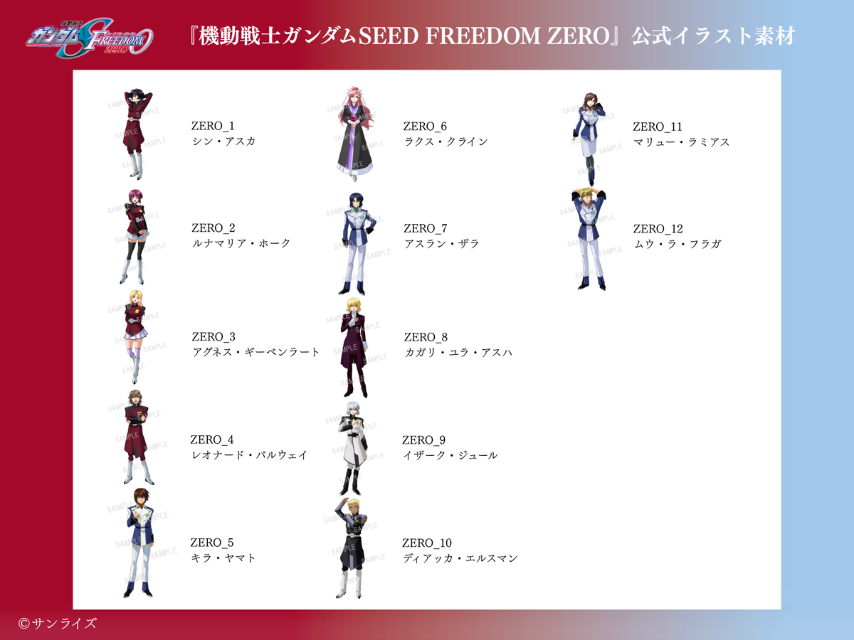 【キャラクターセレクトプラン】 データ差し替え｜『機動戦士ガンダムSEED』『機動戦士ガンダムSEED DESTINY』『機動戦士ガンダムSEED FREEDOM』『機動戦士ガンダムSEED FREEDOM ZERO』