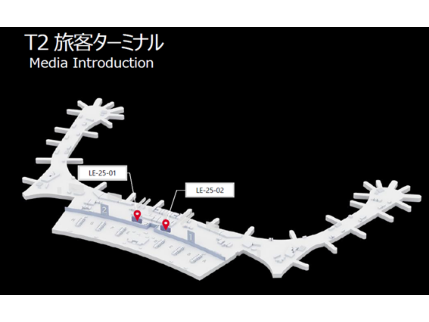 仁川国际机场终端2出发地板（3楼）程序清单的上部
